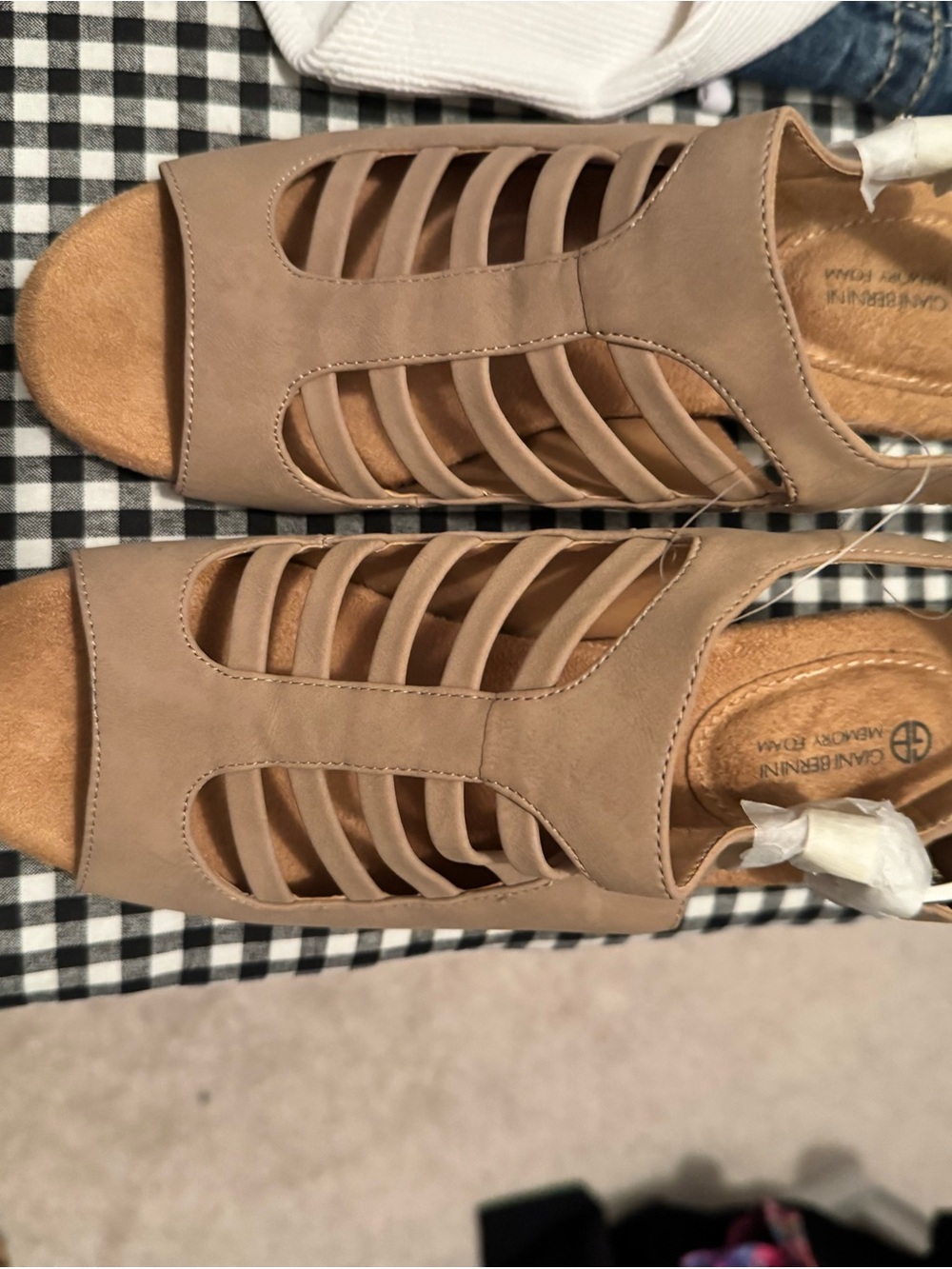 Clarks Women’s Taupe Strappy Cutout Sandals